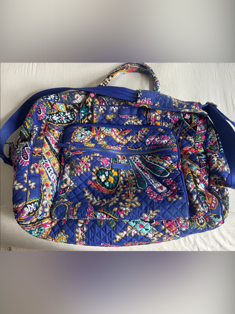 Vera Bradley Quilted Paisley Navy Multicolor Weekend Travel Bag